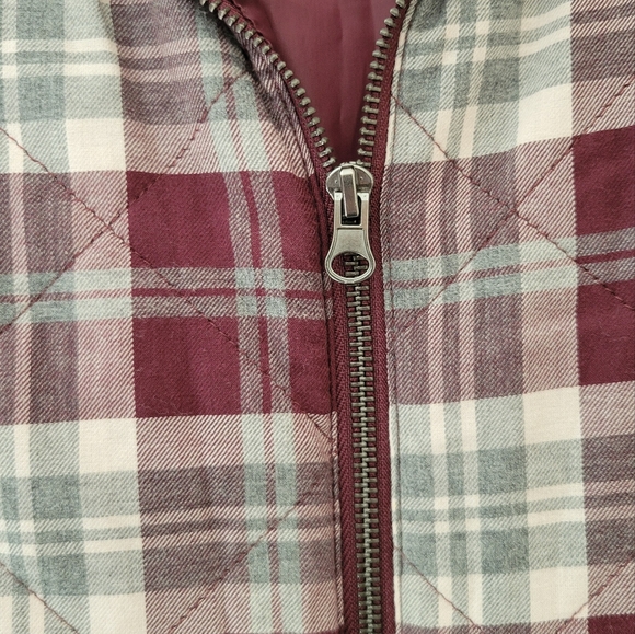 Maurices Plaid Burgundy Maroon Vest Size XS - Picture 5 of 8